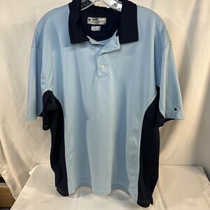 Golf Tech Mens Polyester Golf Polo Shirt Size XL Blue Two-toned